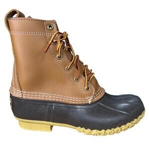 L.L. Bean Women’s Brown Leather Waterproof Duck Boots Size US 7